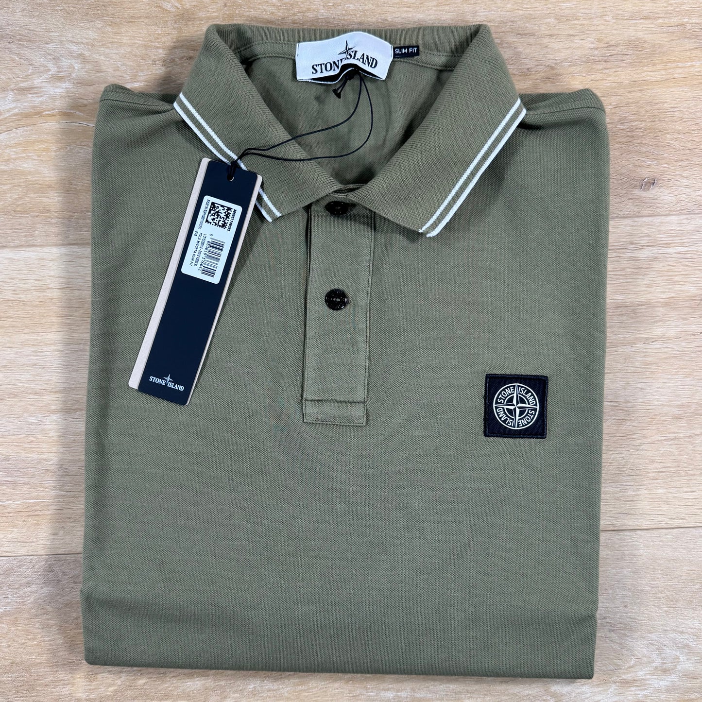 Stone Island Patch Logo Polo Shirt in Military Green