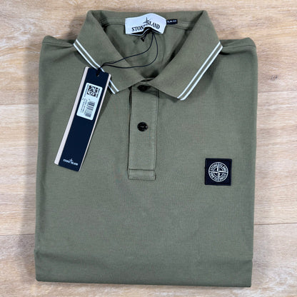 Stone Island Patch Logo Polo Shirt in Military Green