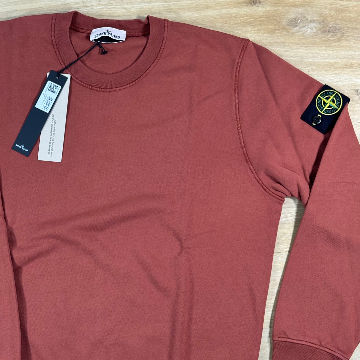 Stone Island Crewneck Fleece Sweatshirt in Brick Red