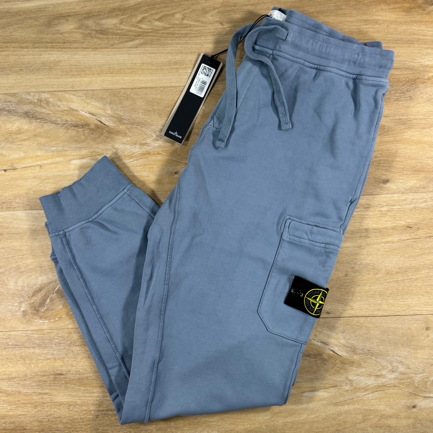 Stone Island Slim Fit Fleece Sweatpants in Avio Blue