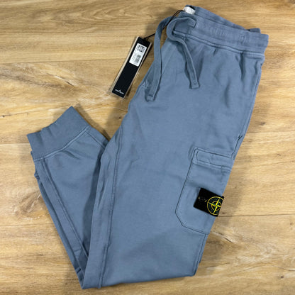 Stone Island Slim Fit Fleece Sweatpants in Avio Blue