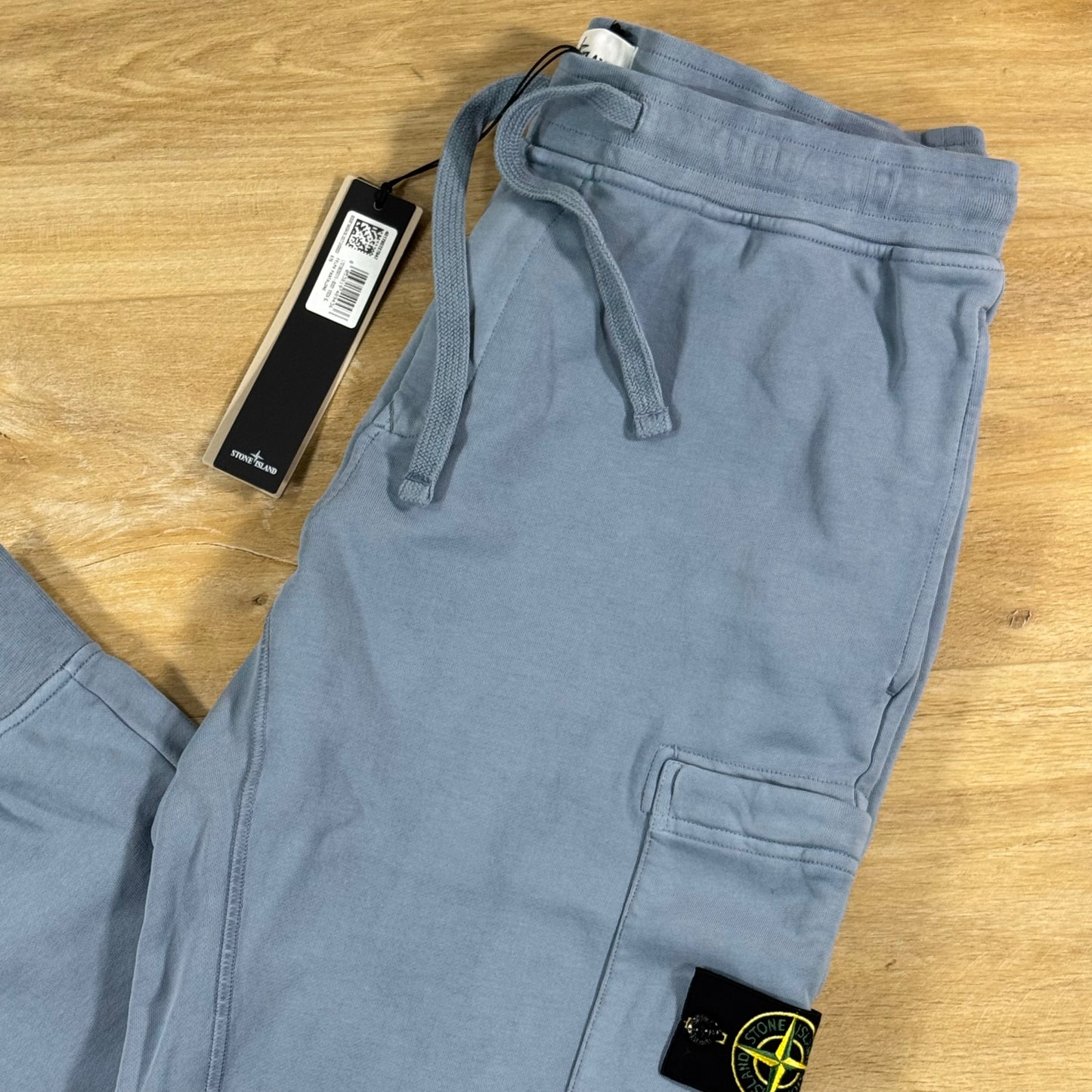 Stone Island Slim Fit Fleece Sweatpants in Avio Blue