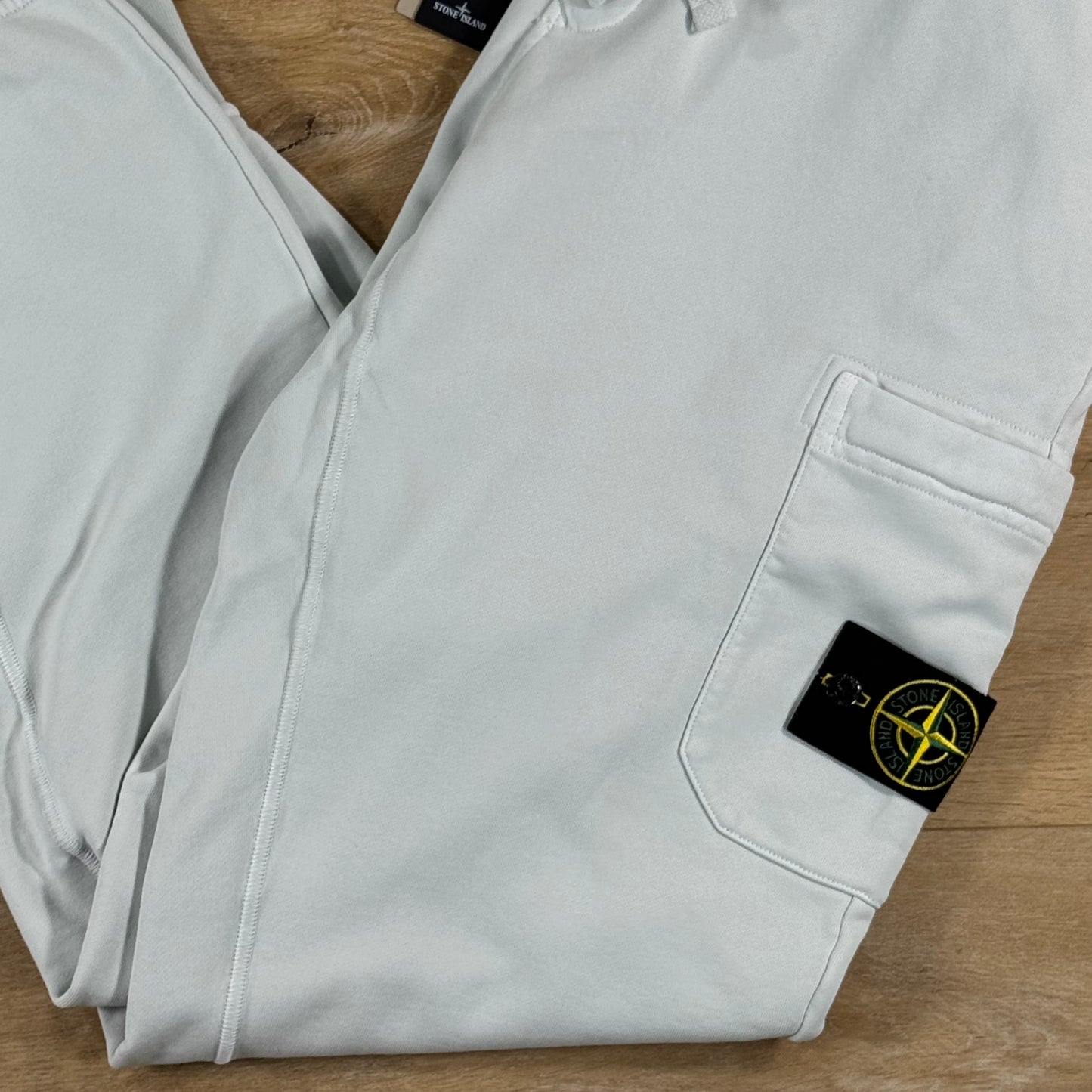 Stone Island Slim Fit Fleece Sweatpants in Sky Blue