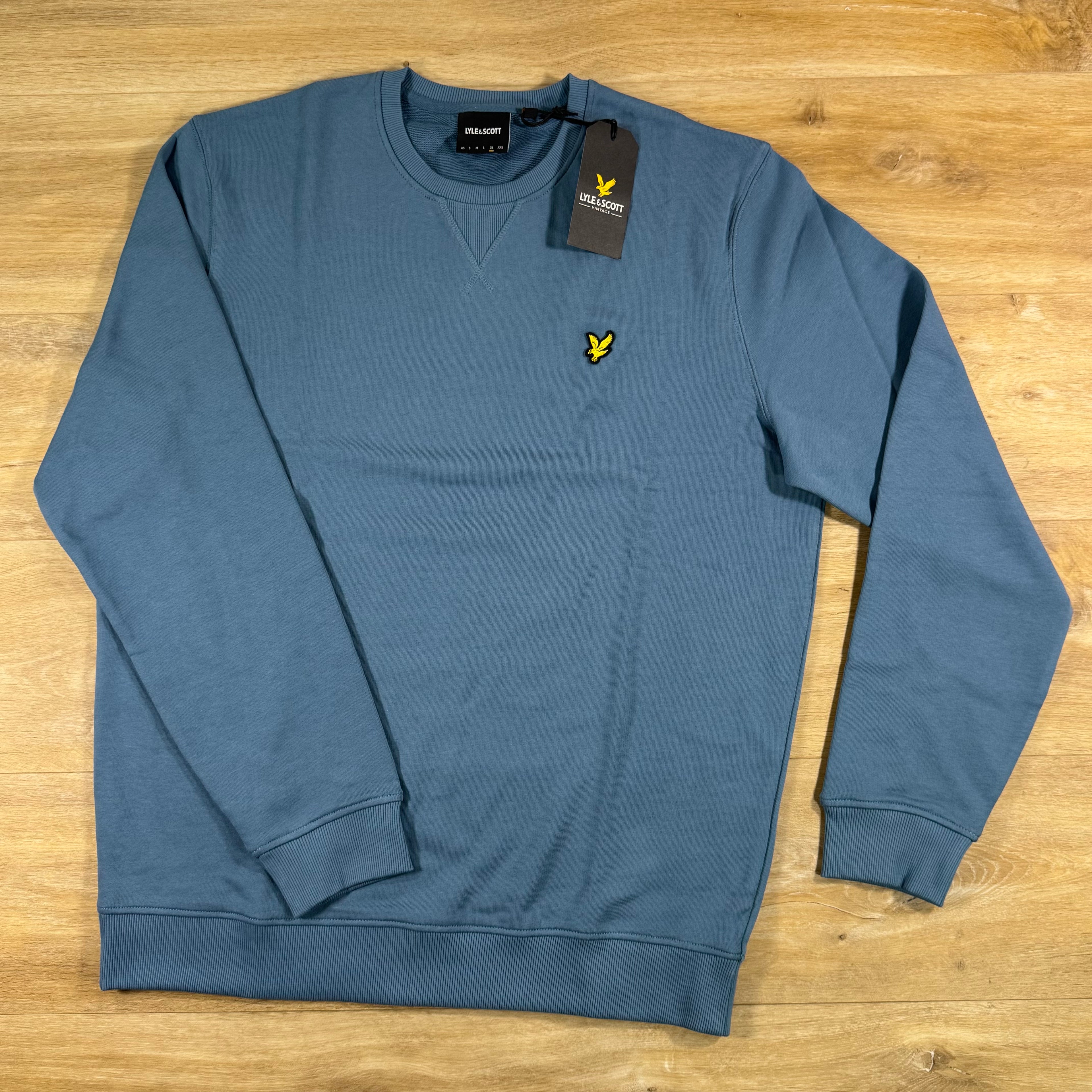 Lyle & Scott Cotton Crewneck Sweatshirt in Ocean Sky