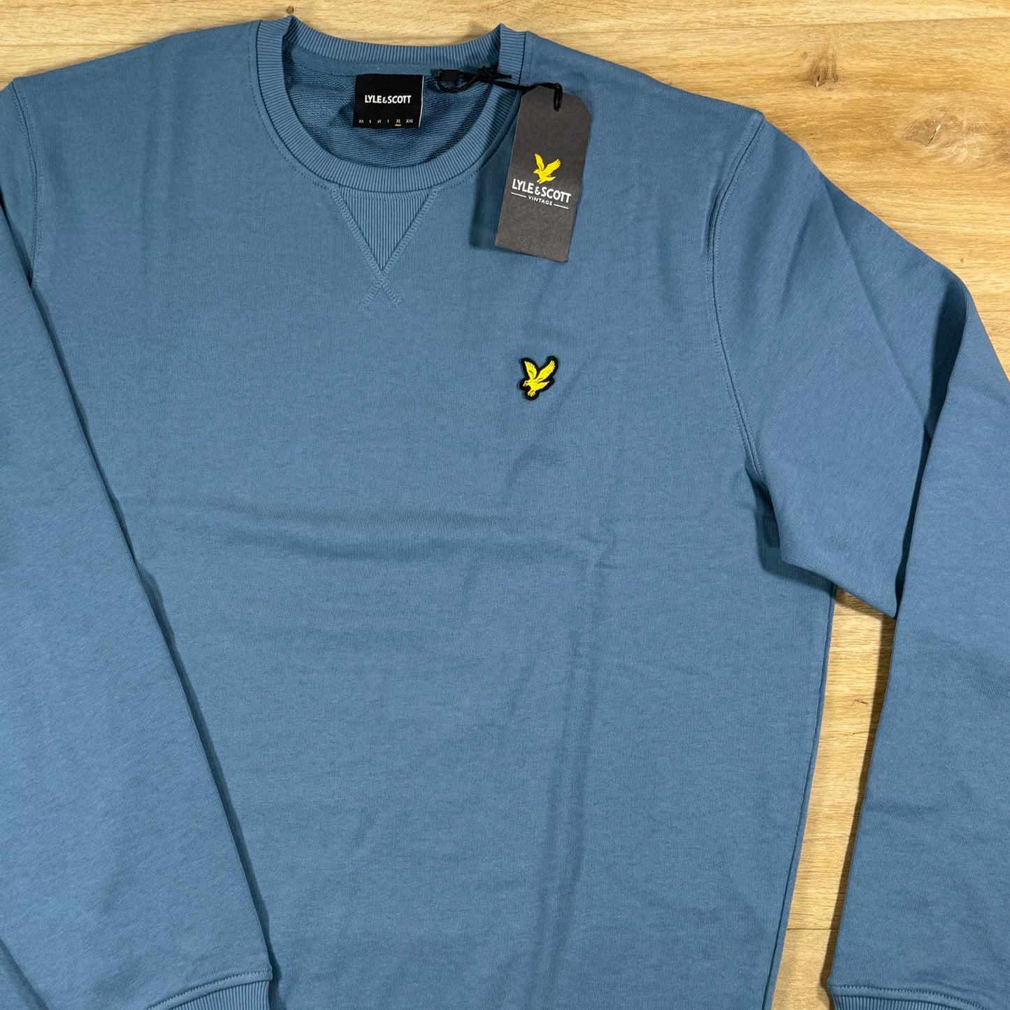 Lyle & Scott Cotton Crewneck Sweatshirt in Ocean Sky