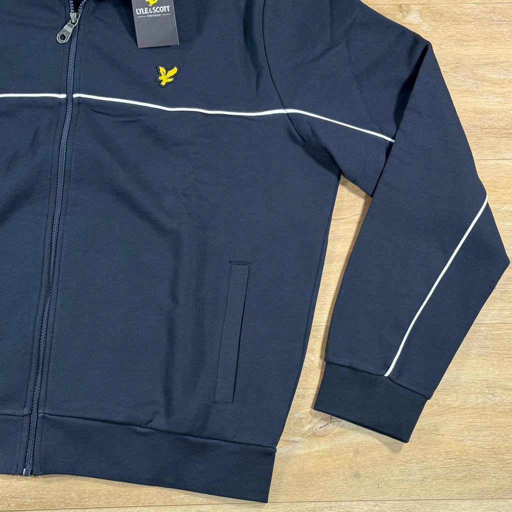 Lyle & Scott Piped Full-Zip Track Top in Dark Navy
