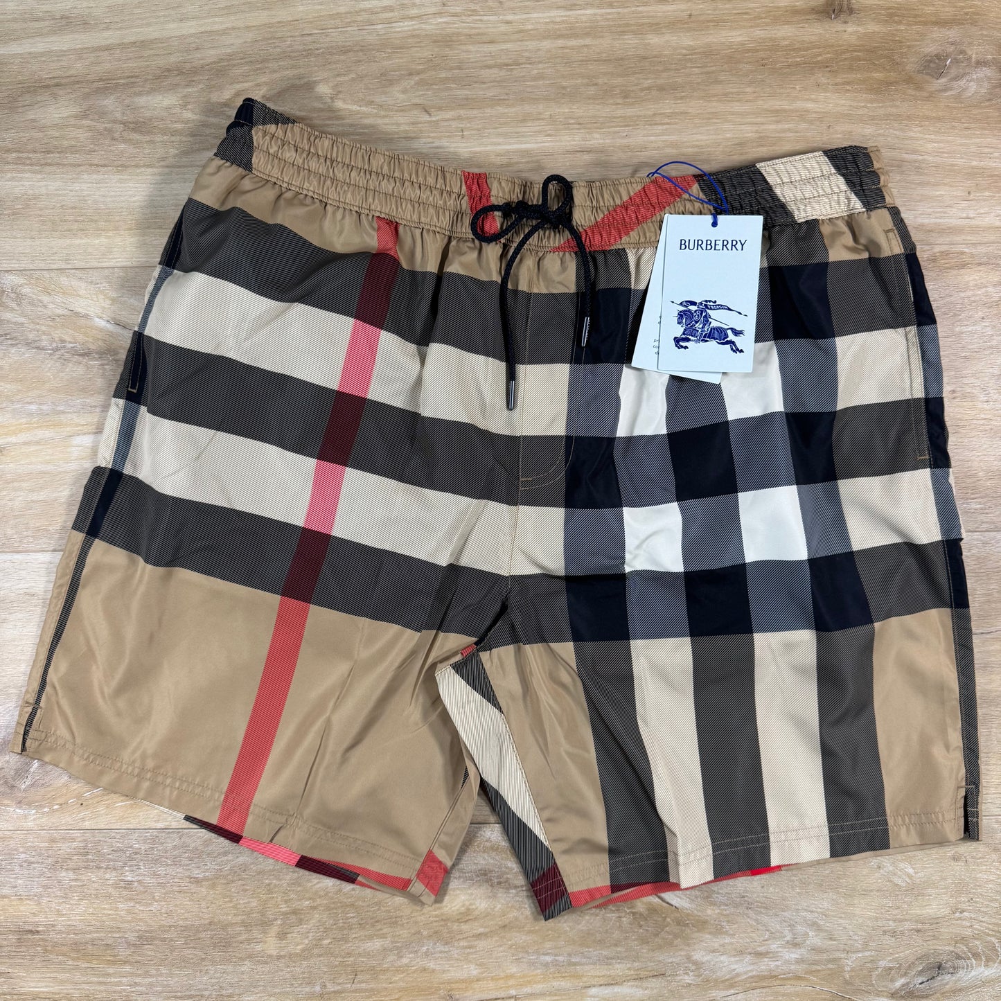 Burberry Check Swim Shorts in Archive Beige