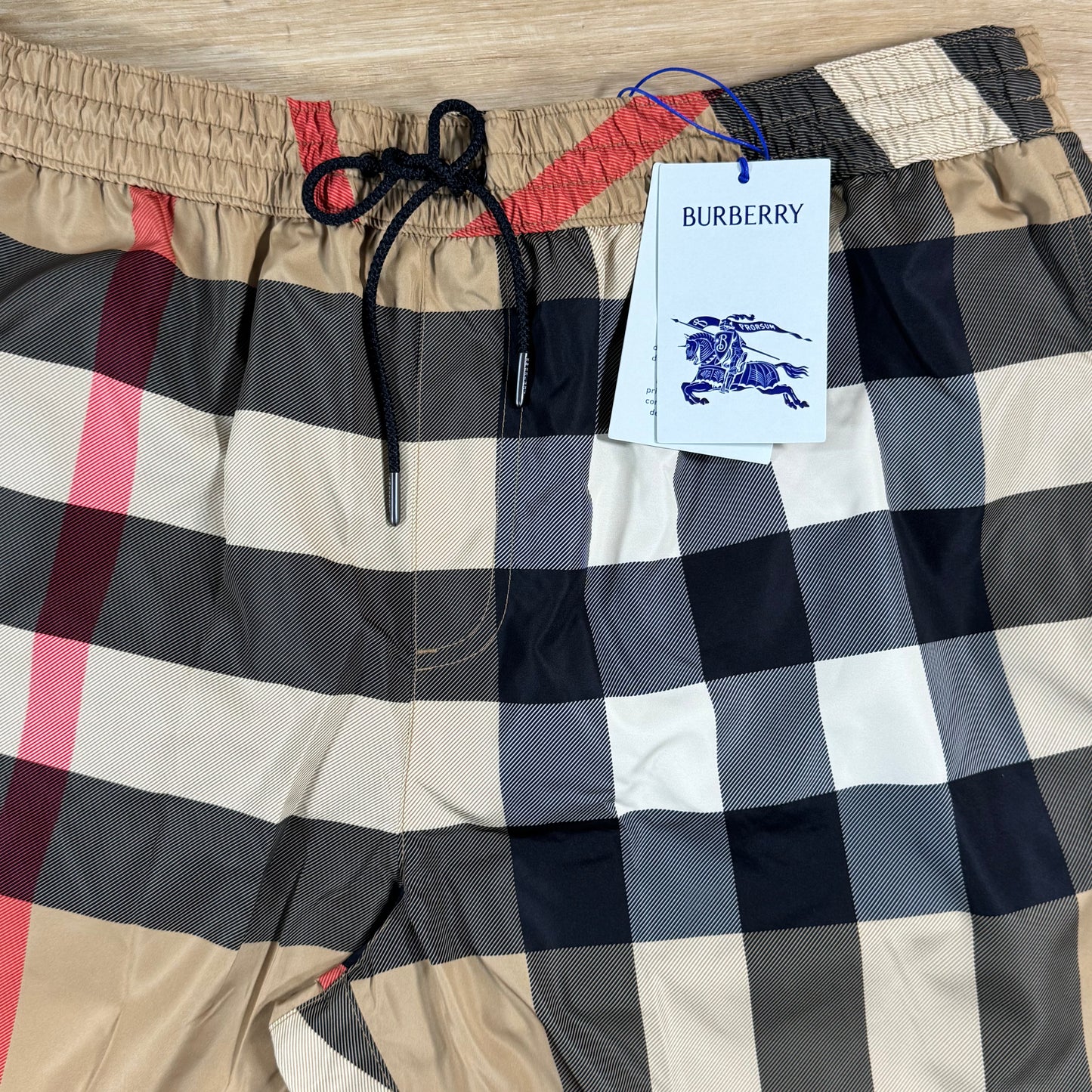 Burberry Check Swim Shorts in Archive Beige