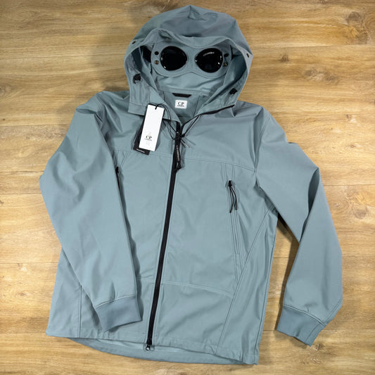 C.P. Company Shell-R Goggle Jacket in Silver Blue