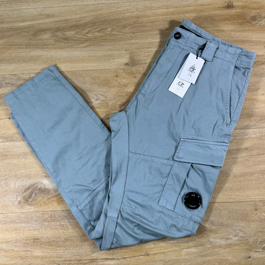 Stone Island Stretch Sateen Ergonomic Lens Cargo Pants in Silver Blue