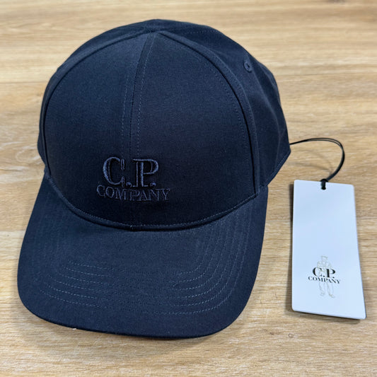 C.P. Company Gabardine Logo Cap in Navy