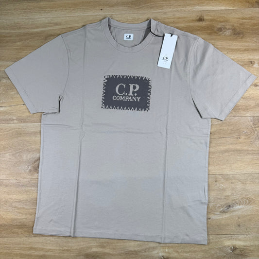 C.P. Company Stitch Block Logo T-Shirt in Dove