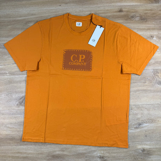 C.P. Company Stitch Block Logo T-Shirt in Desert Sun