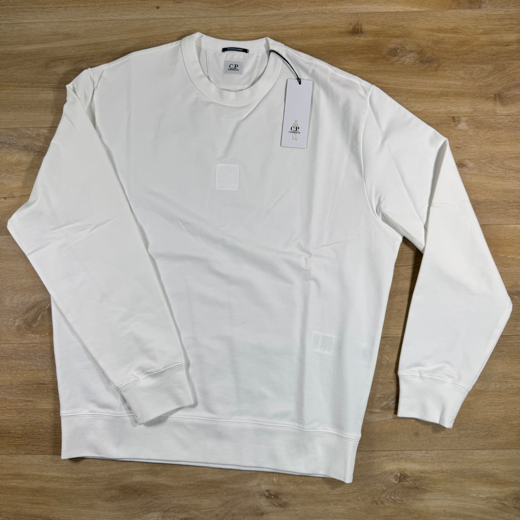 C.P. Company Metropolis Series Stretch Fleece Crewneck Sweatshirt in Gauze White