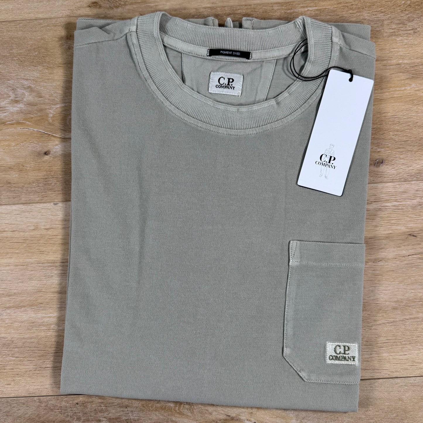 C.P. Company 24/1 Pigment Dyed T-Shirt in Moss Gray - Green
