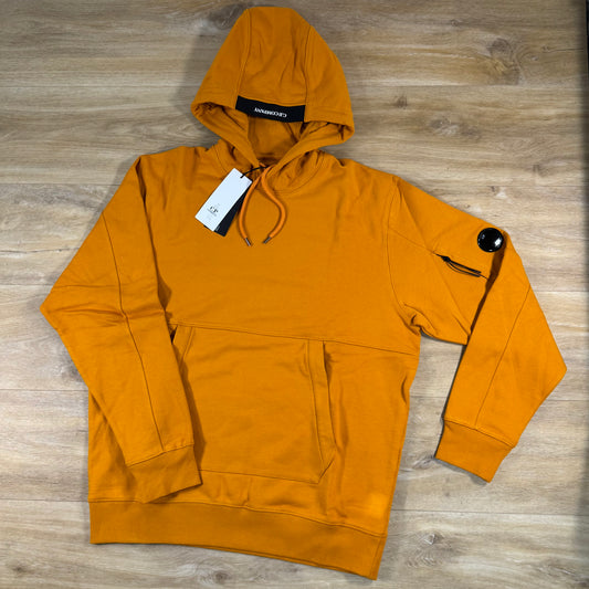 C.P. Company Diagonal Raised Fleece Lens Hoodie in Desert Sun