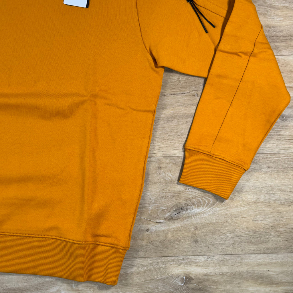 C.P. Company Diagonal Raised Fleece Crewneck Lens Sweatshirt in Desert Sun