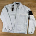 Stone Island Indigo Denim-Ultra Bleached Overshirt in Blue Extra Bleach