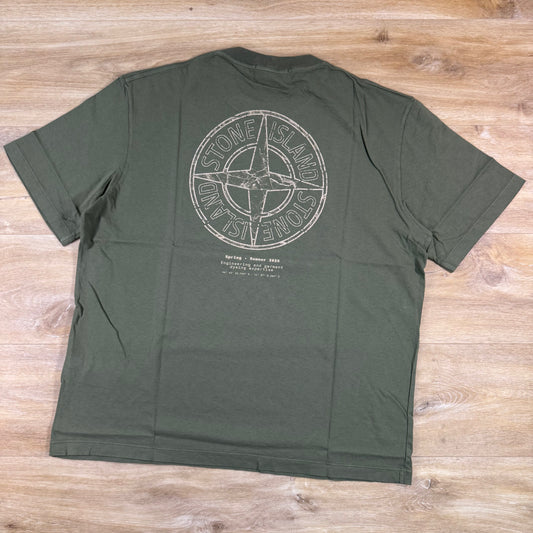 Stone Island Stone Print T-Shirt in Military Green