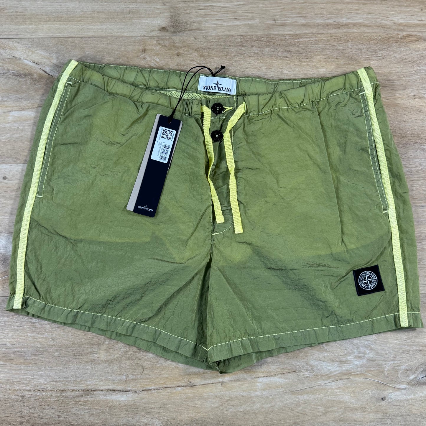 Stone Island Nylon Metal Button Swim Shorts in Lemon