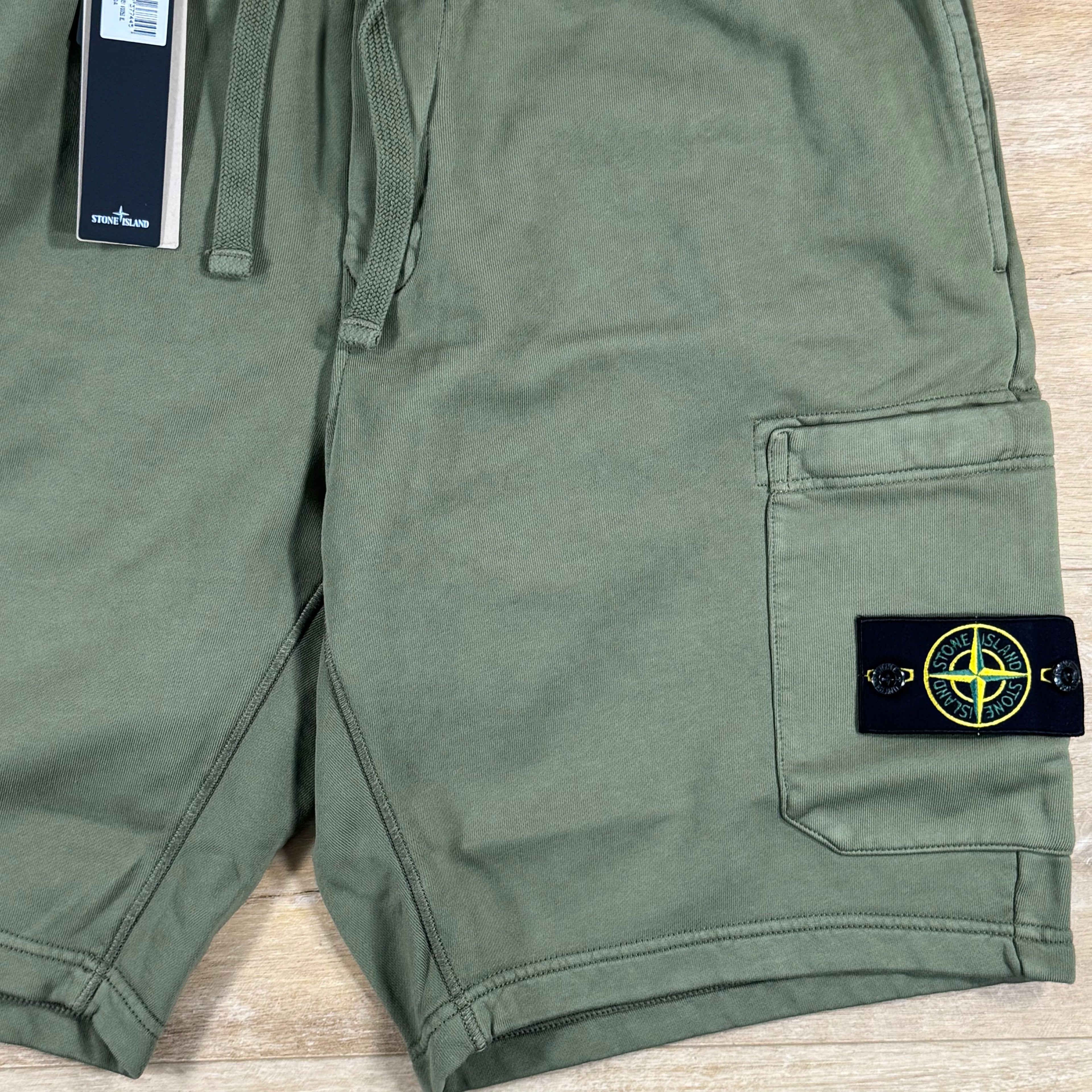 Stone Island Fleece Bermuda Shorts in Military Green