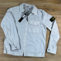 Stone Island Brushed Old Effect Overshirt in Sky Blue