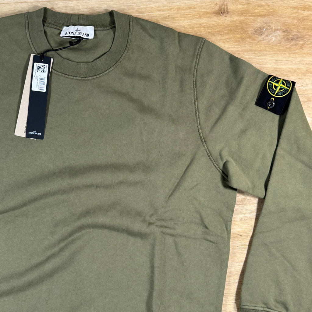 Stone Island Crewneck Fleece Sweatshirt in Military Green