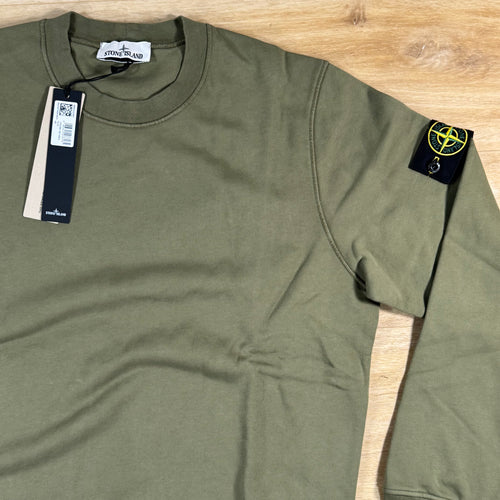 Stone Island Crewneck Fleece Sweatshirt in Military Green