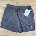 Moncler Tricolor Logo Patch Swim Shorts in Grey