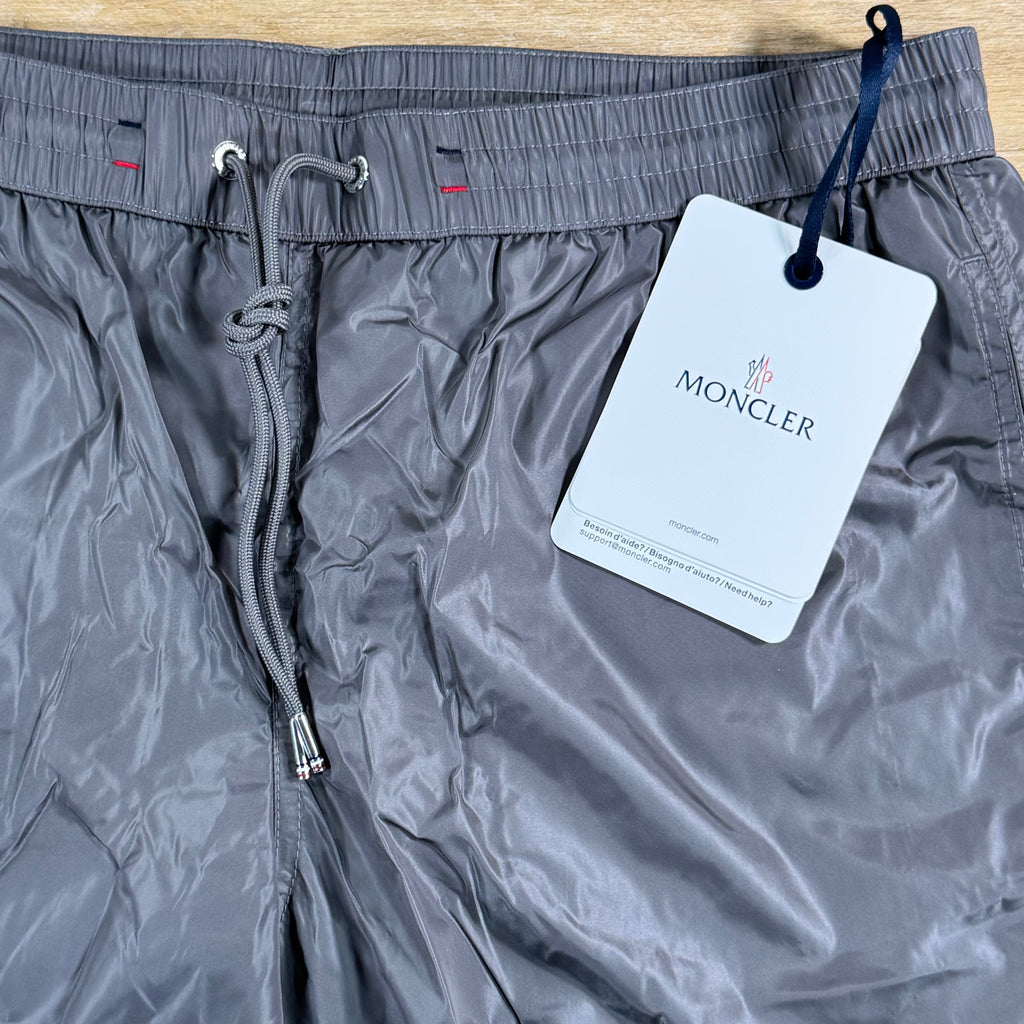 Moncler Tricolor Logo Patch Swim Shorts in Grey