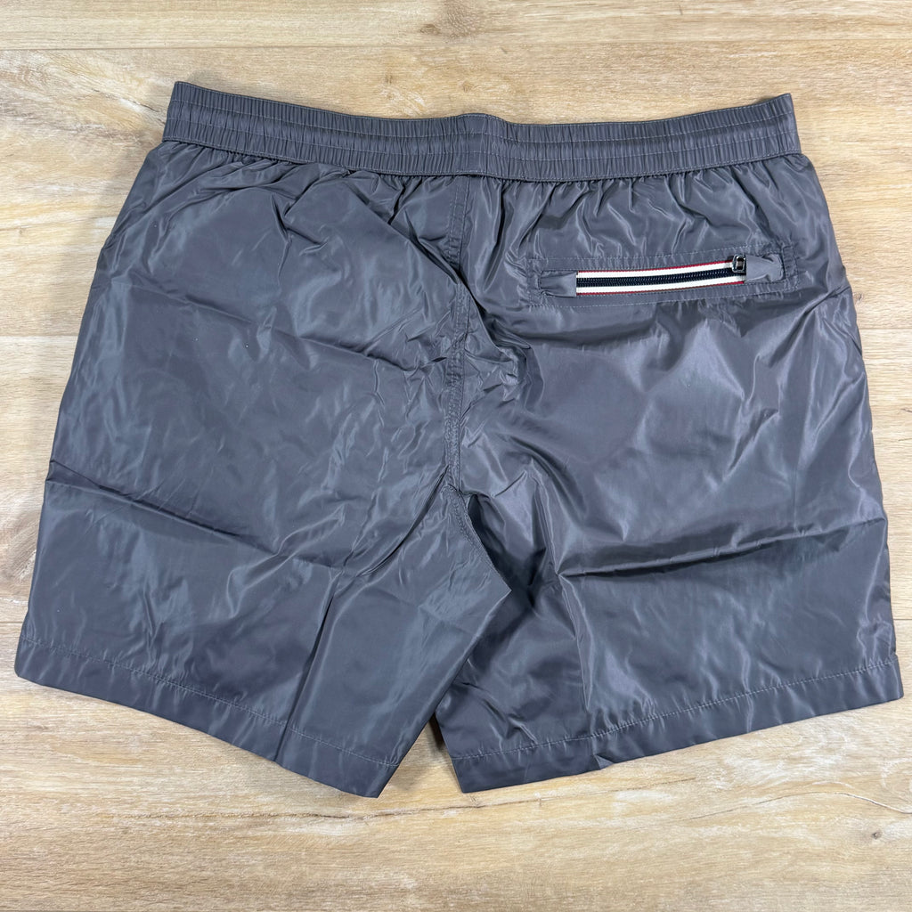 Moncler Tricolor Logo Patch Swim Shorts in Grey