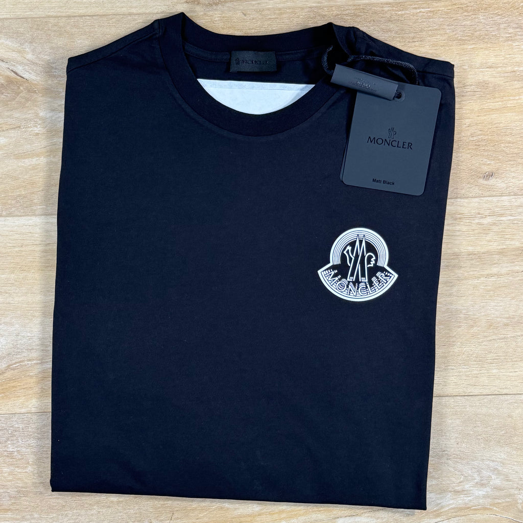 Moncler Logo Cotton Jersey T-Shirt in Black