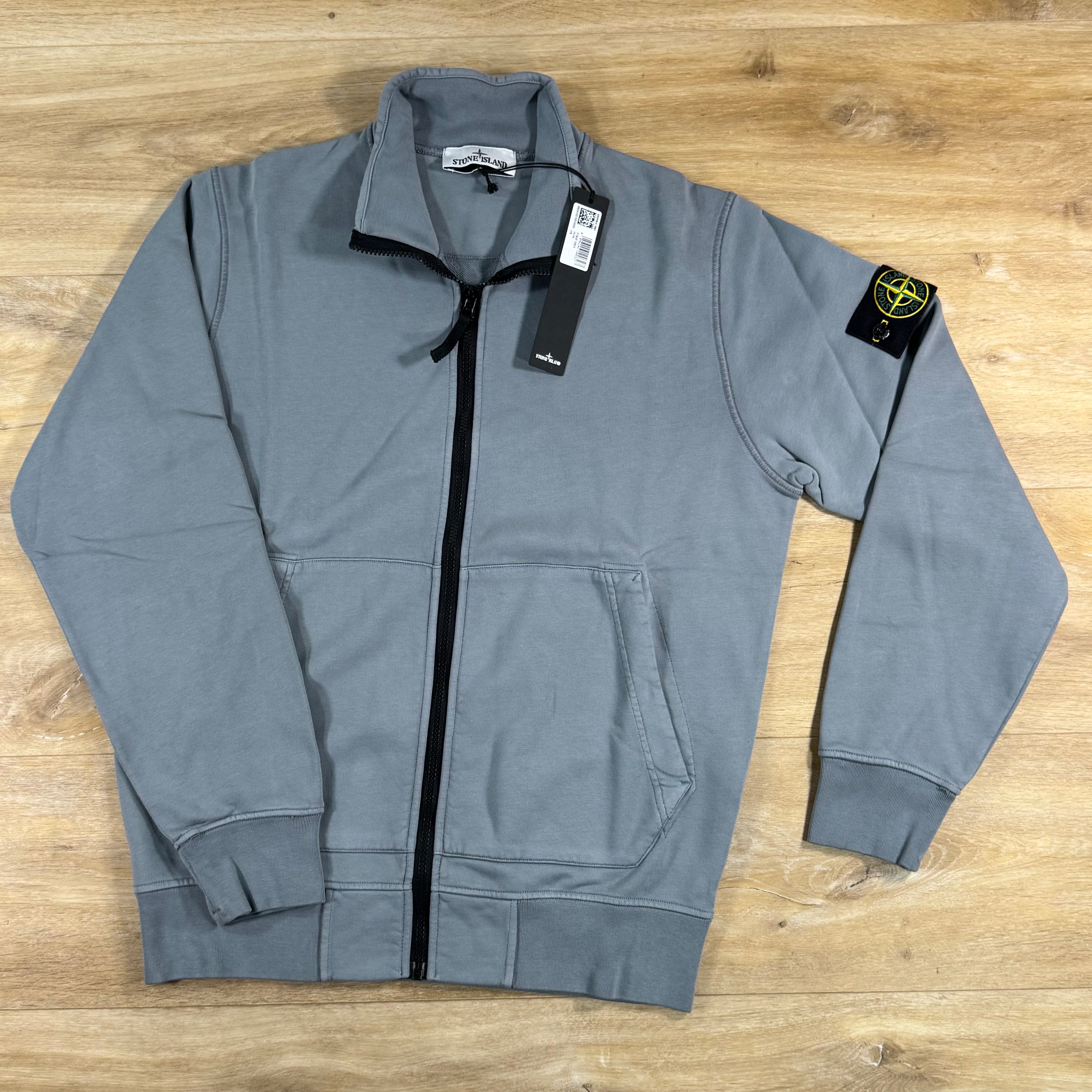 Stone Island Full-Zip Sweatshirt in Green Grey