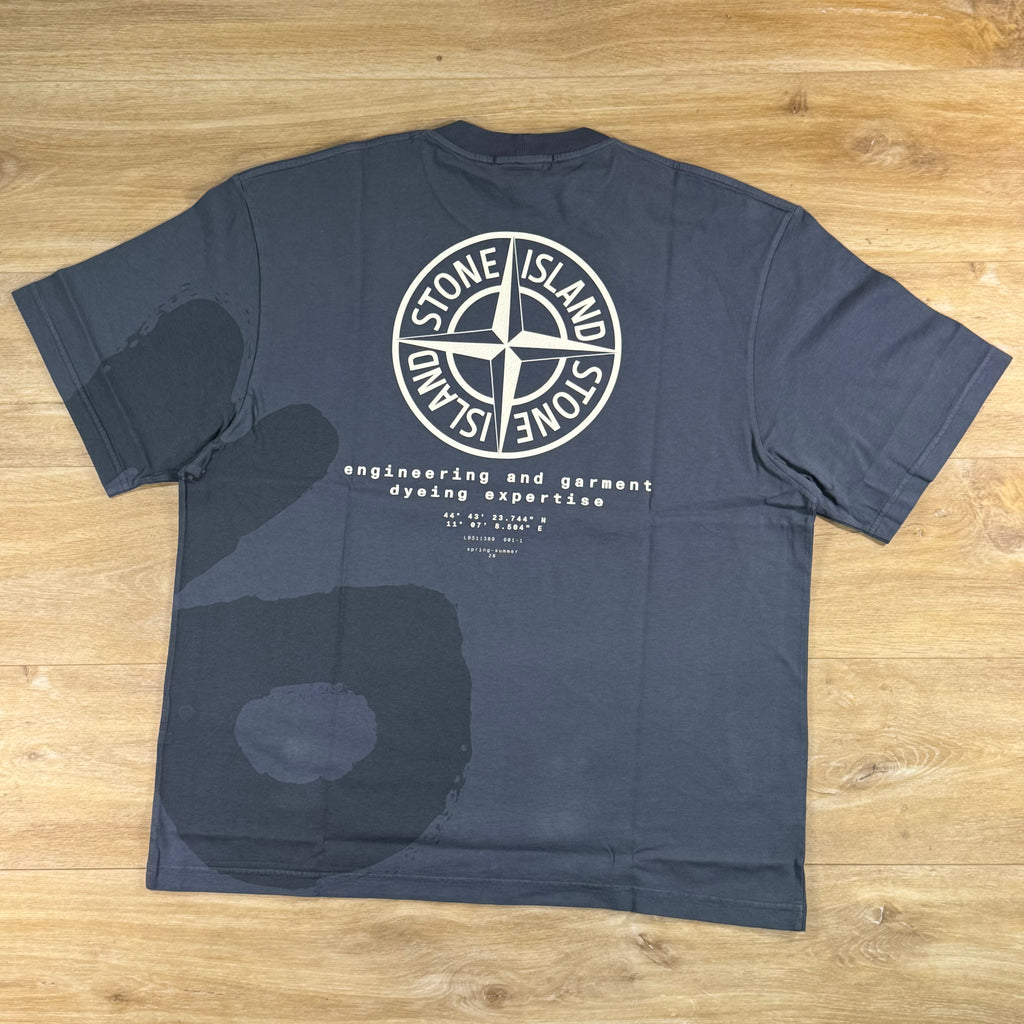 Stone Island 'Whirlwind Type' Print T-Shirt in Blue Grey