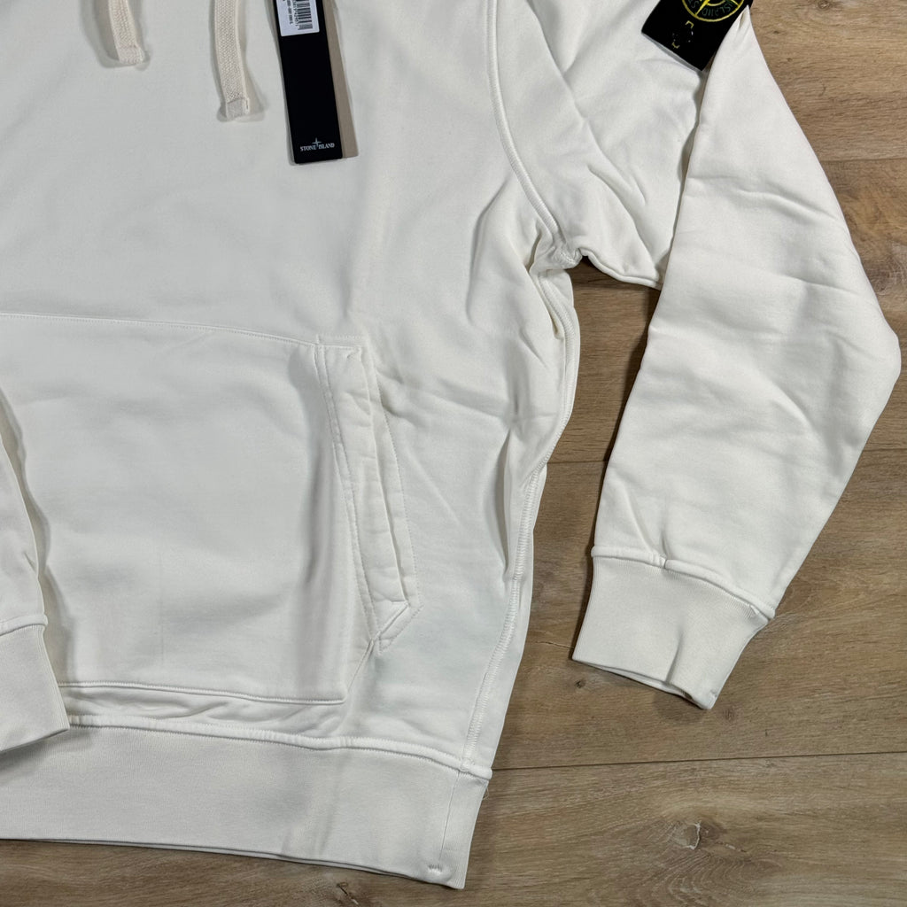 Stone Island Pullover Fleece Hoodie in Ivory