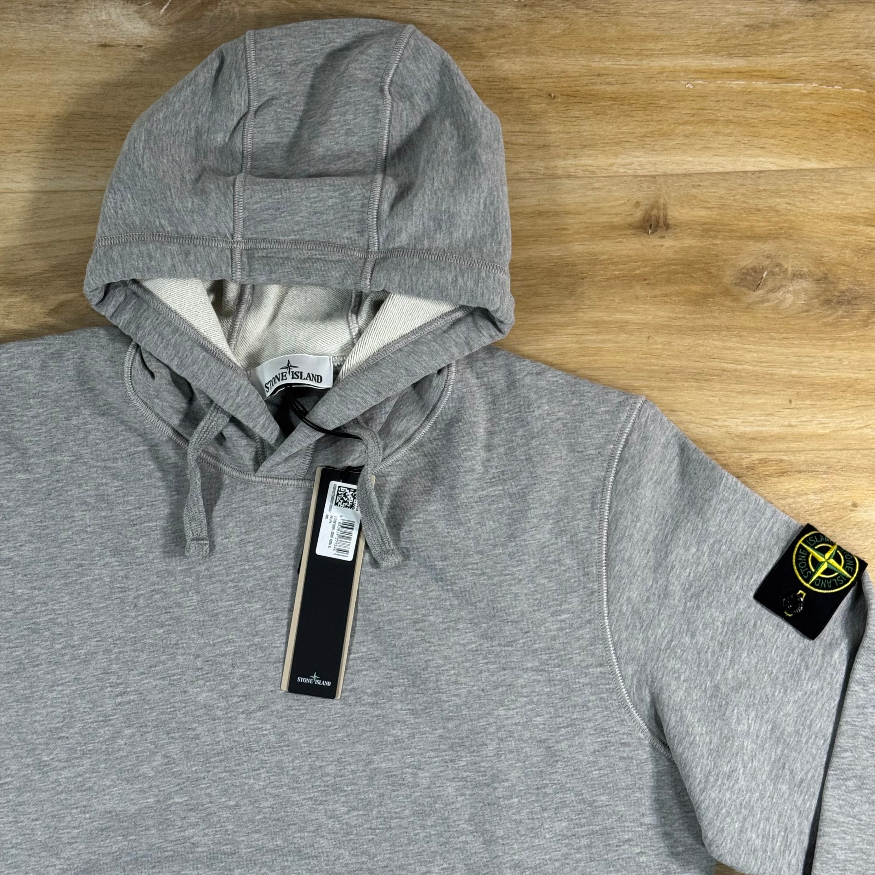 Stone Island Pullover Fleece Hoodie in Dust Grey Melange