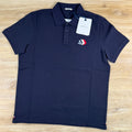 Moncler Logo Patch Cotton Piquet Polo Shirt in Dark Blue