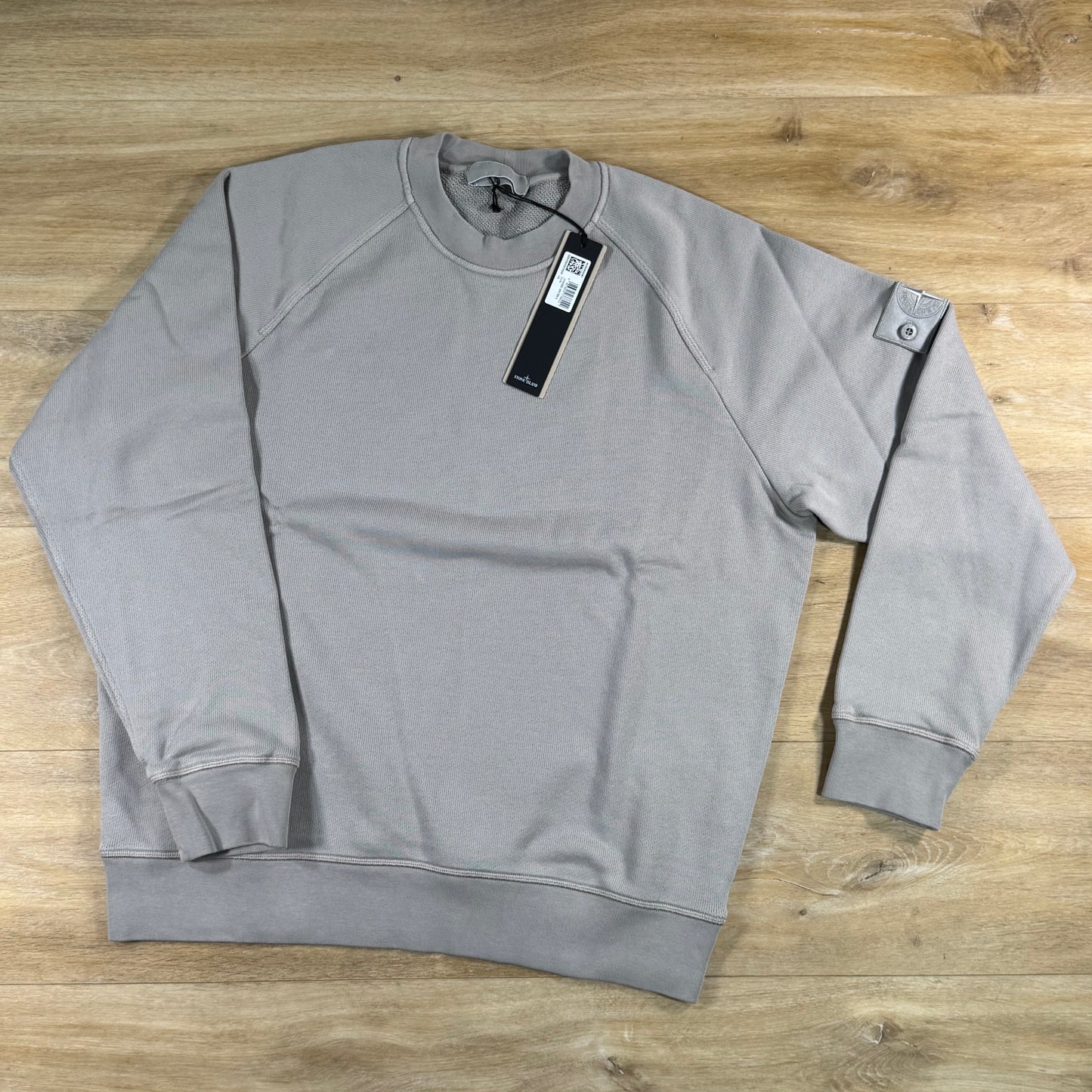Stone Island Ghost Heavy Cotton Fleece Crewneck Sweatshirt in Dust Grey