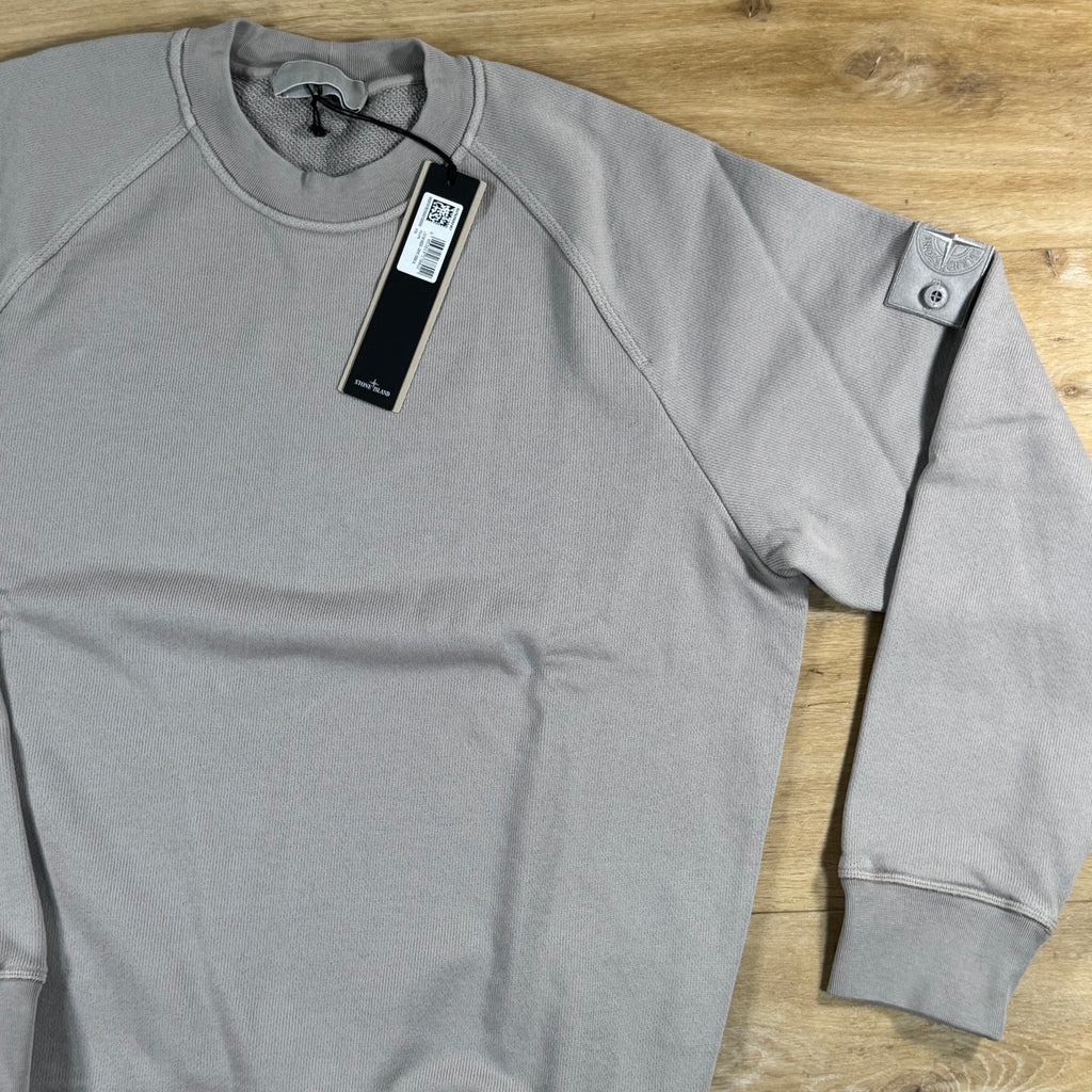 Stone Island Ghost Heavy Cotton Fleece Crewneck Sweatshirt in Dust Grey