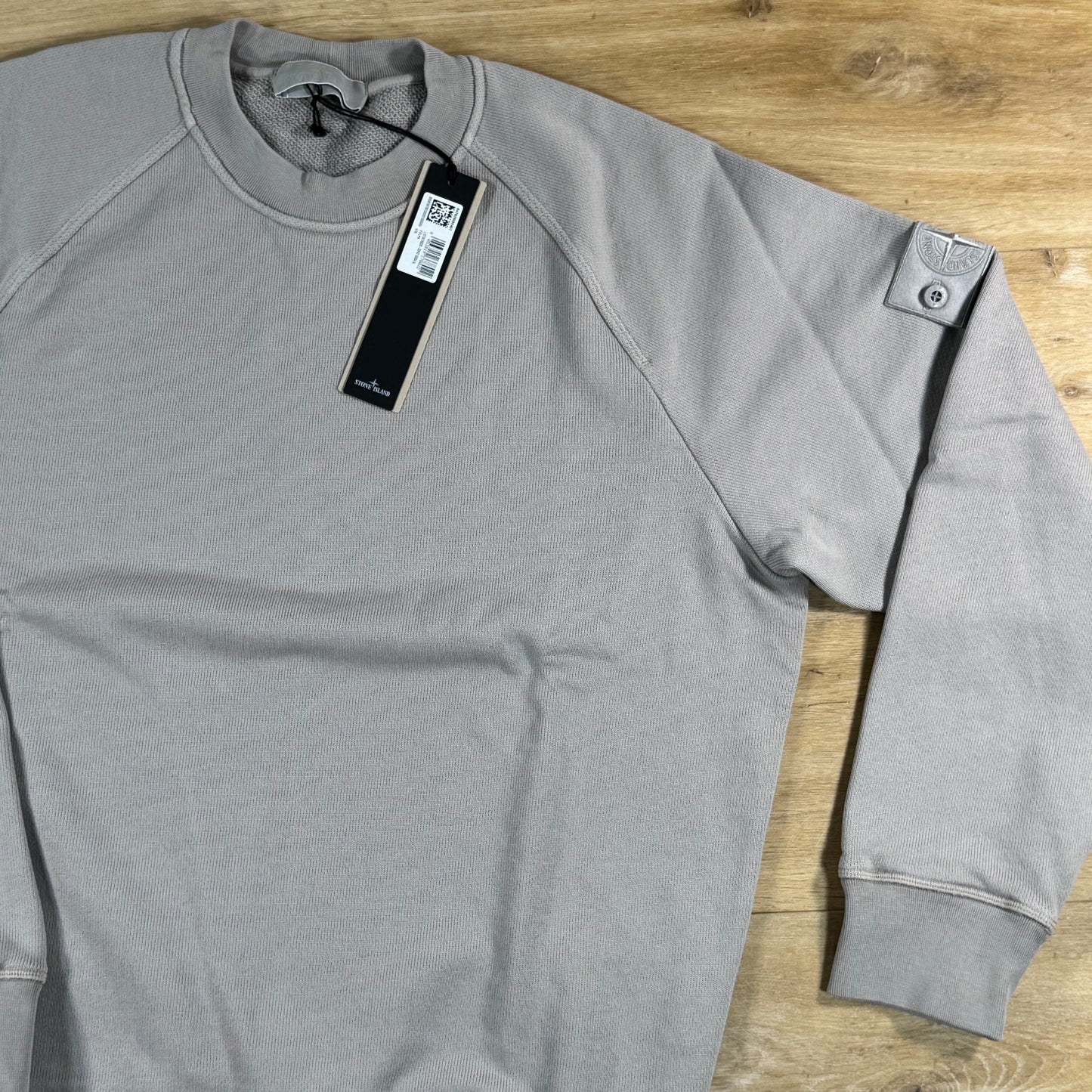 Stone Island Ghost Heavy Cotton Fleece Crewneck Sweatshirt in Dust Grey