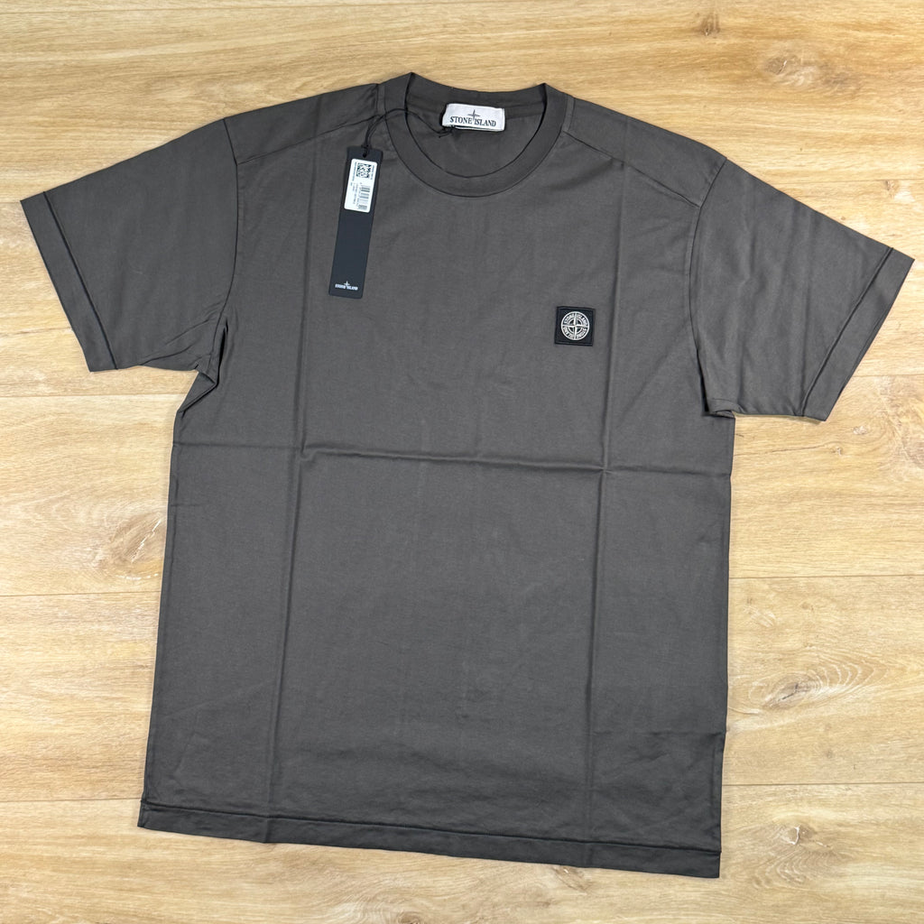 Stone Island Patch Logo T-Shirt in Charcoal Grey