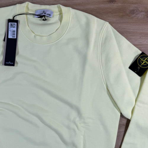 Stone Island Crewneck Fleece Sweatshirt in Pastel Yellow