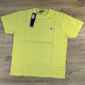 Stone Island Fissato Effect Patch Logo T-Shirt in Lemon
