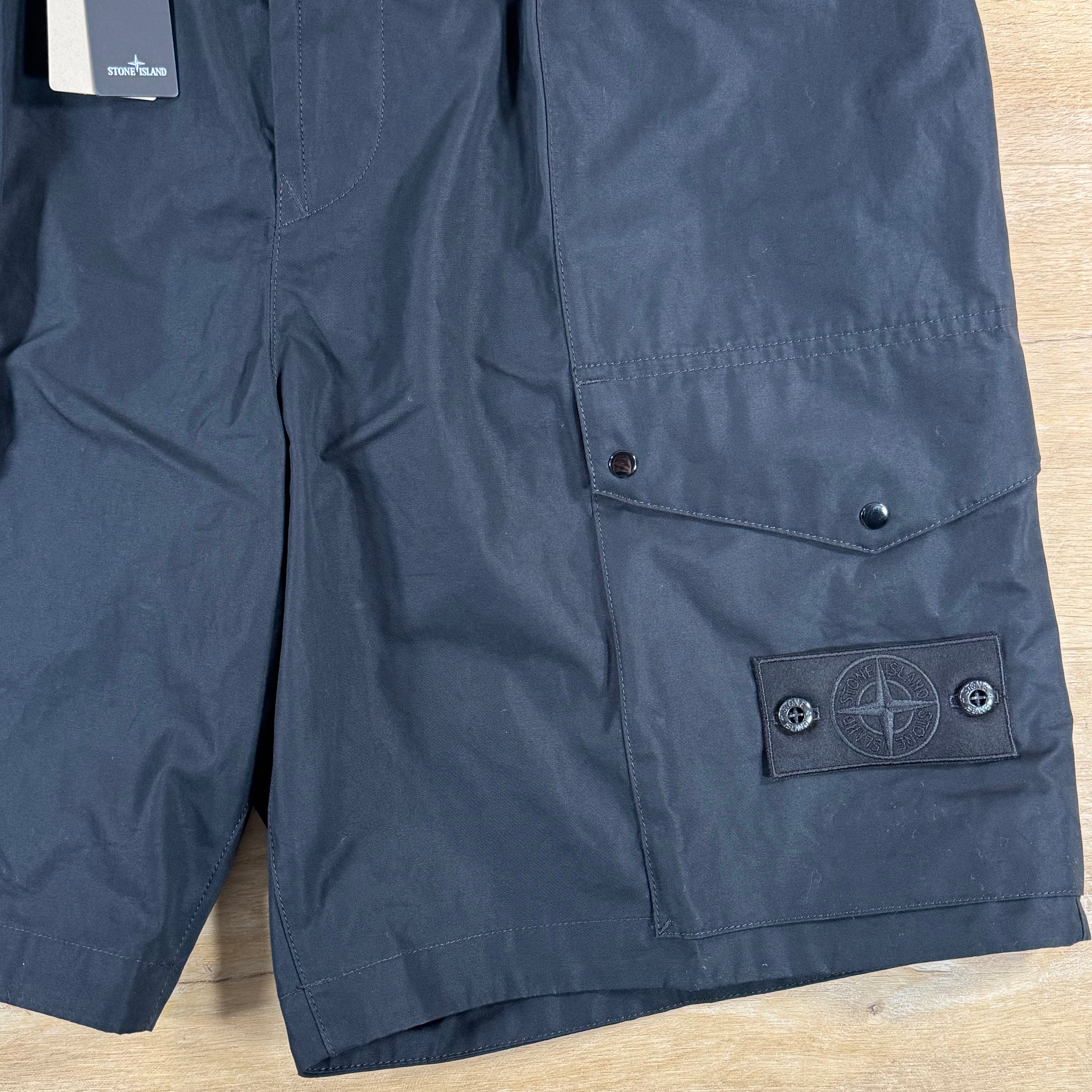 Stone Island Ghost All-Weather Cargo Shorts in Black