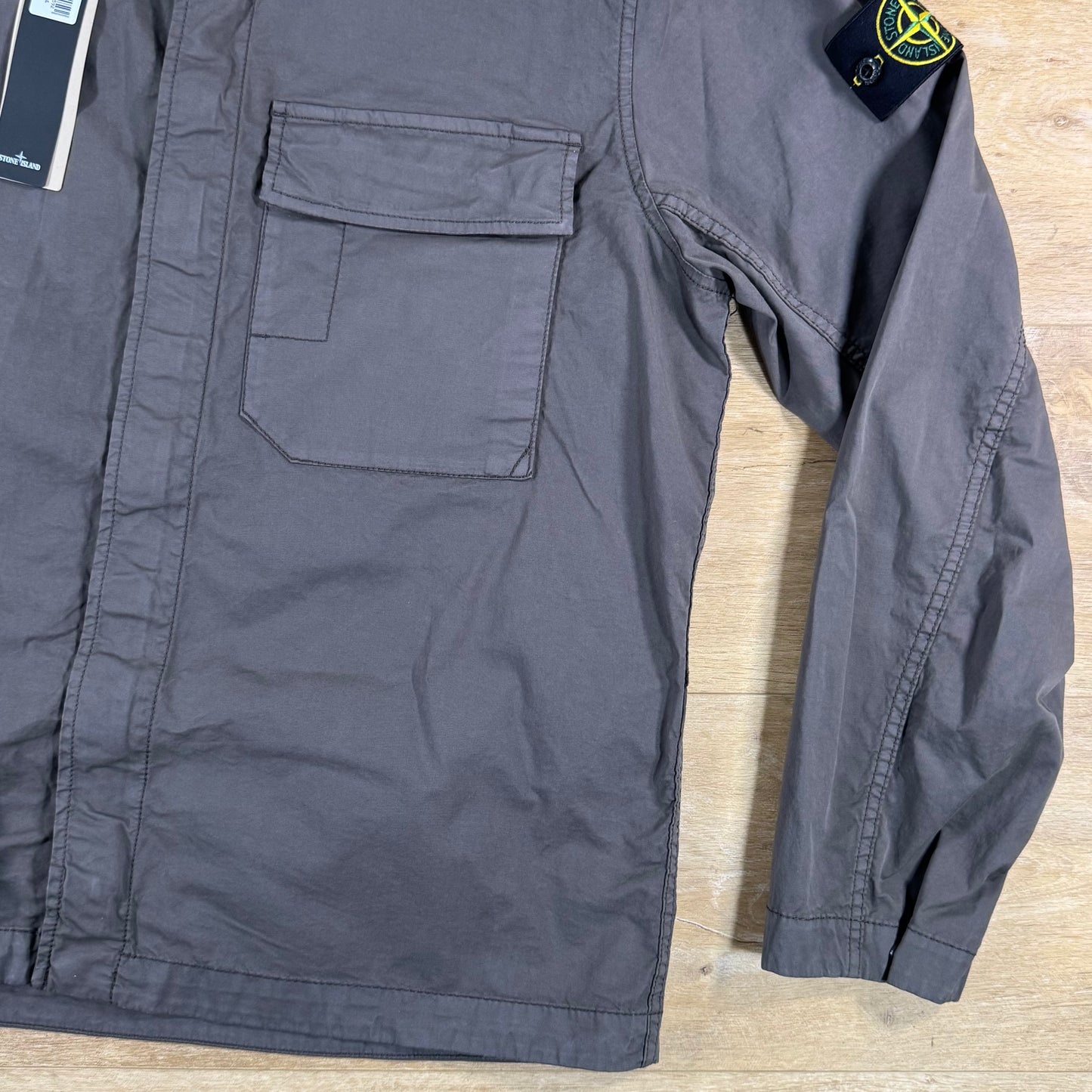 Stone Island Stretch Twill Overshirt in Charcoal Grey