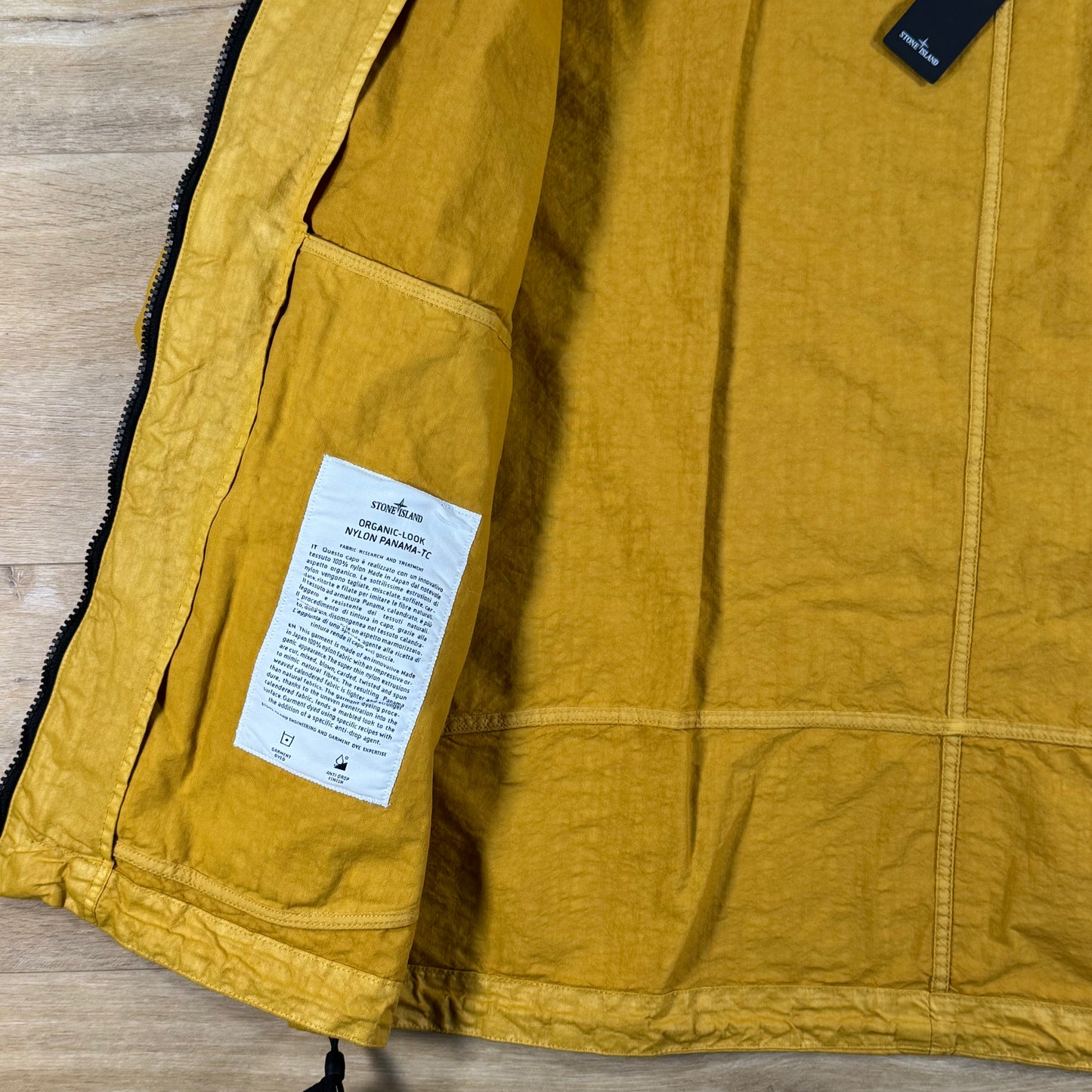 Stone Island Organic-Look Nylon Panama-TC Jacket in Mustard