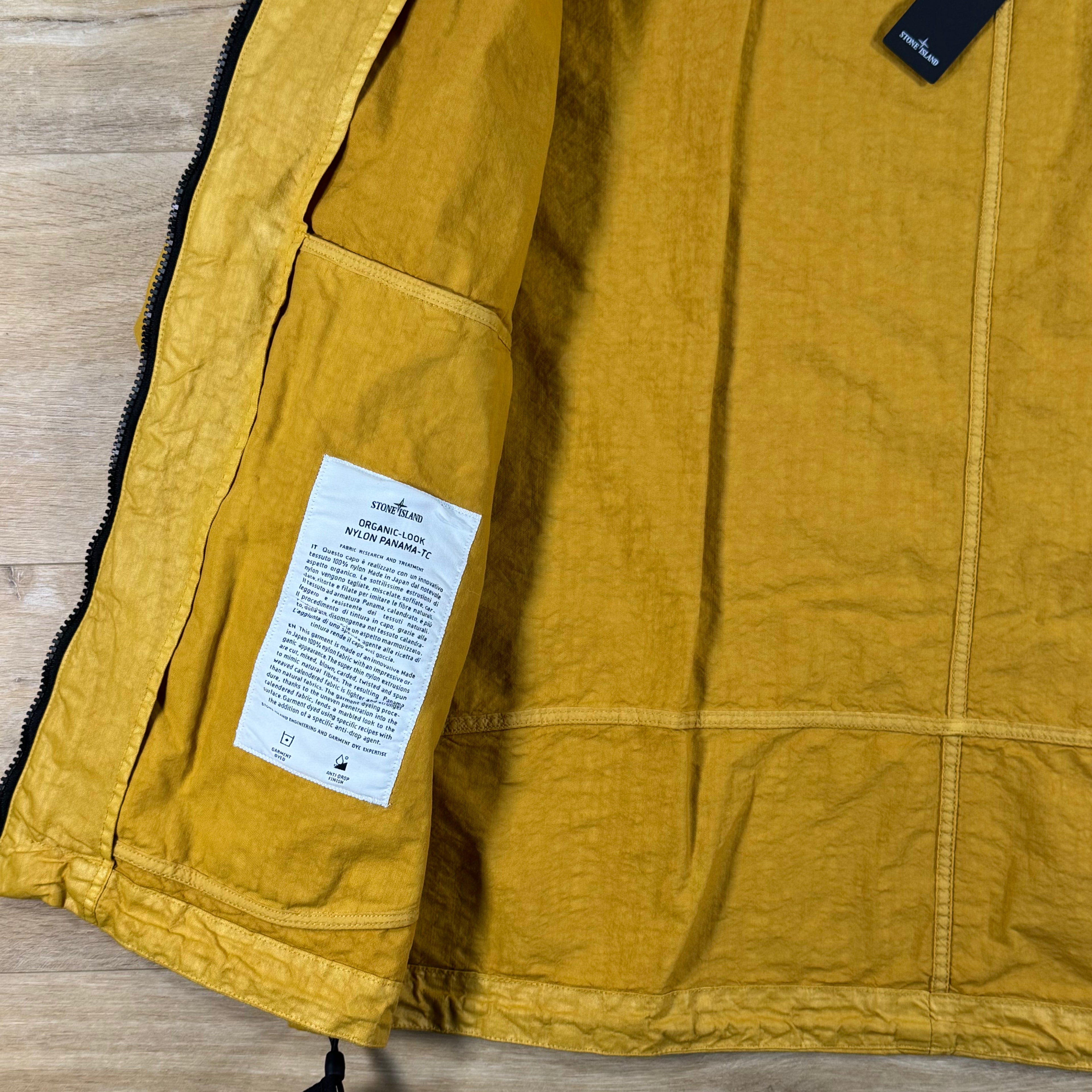 Stone Island Organic-Look Nylon Panama-TC Jacket in Mustard