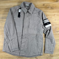 Stone Island Ghost Linen Quilted-TC Padded Coach Jacket in Dust Grey