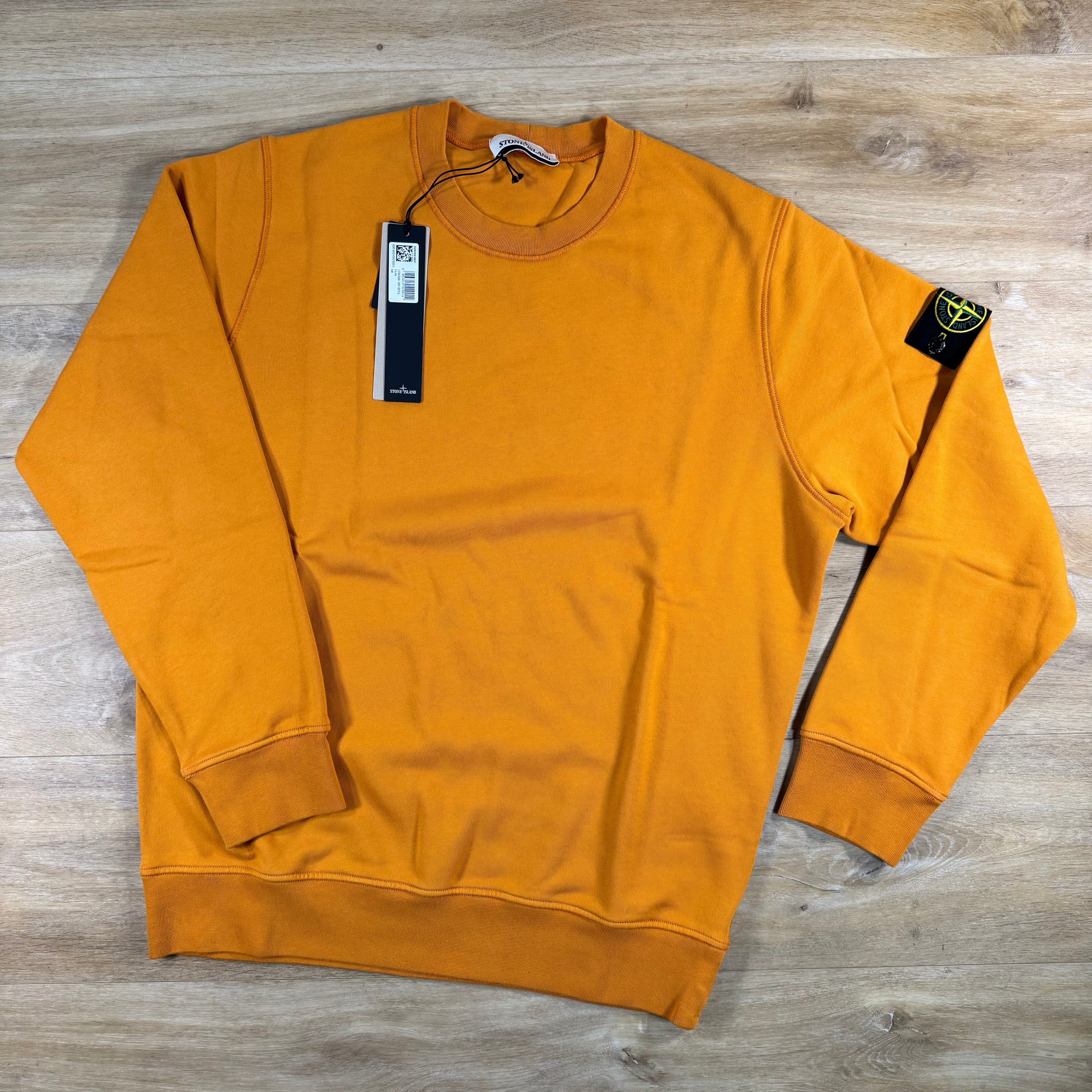 Stone Island Crewneck Fleece Sweatshirt in Tangerine