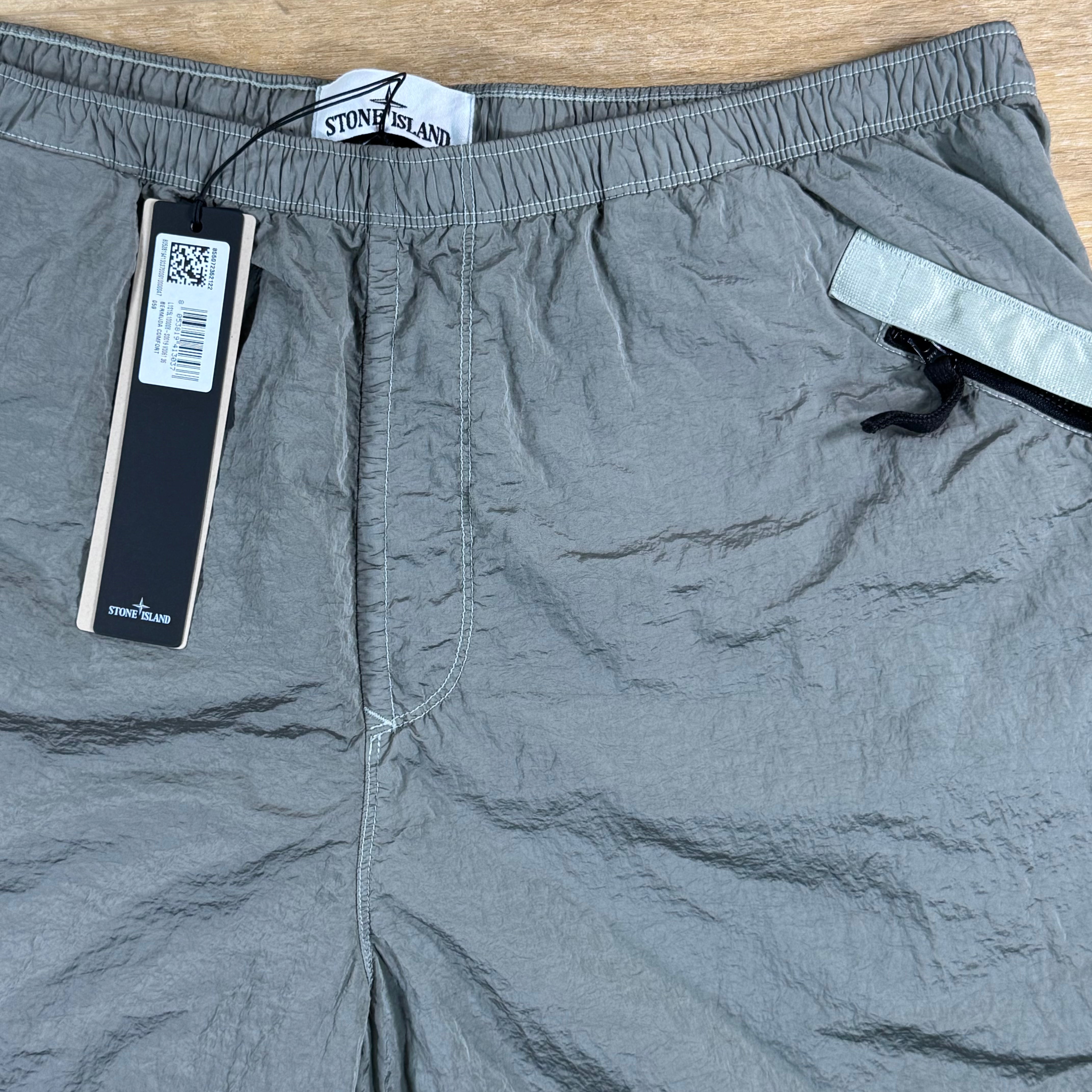 Stone Island Nylon Metal Shorts in Pearl Grey